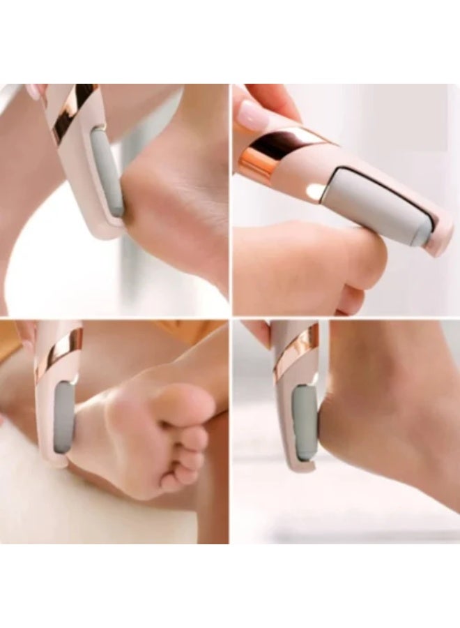 Electric pedicure device for foot care with two heads, portable device for removing foot cracks and dead skin, foot cleaning and foot care tool. - Image 2